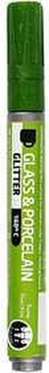 Glas- & Porseleinstiften, glitter, lijndikte 2-4 mm, semi-dekkend, lichtgroen, 1 stuk