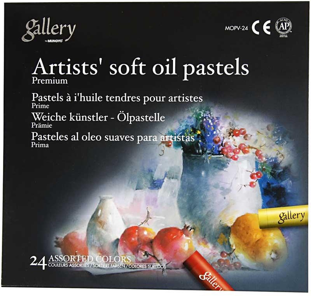 Gallery Oliepastel Premium, L: 7 cm, dikte 10 mm, diverse kleuren, 24 stuk/ 1 doos