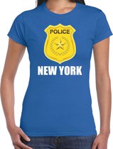Police embleem New York t-shirt blauw voor dames - politie agent - verkleedkleding / kostuum L