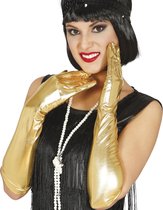 Gouden metallic gala handschoenen voor volwassenen