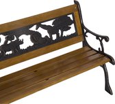 Outsunny Kindertuinbankje 2-pers hout zwart 83 x 40 x 49 cm