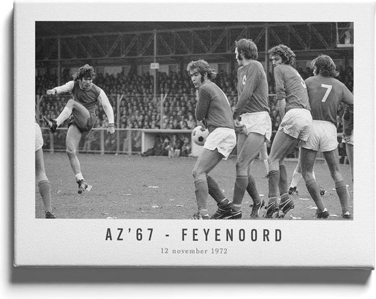 AZ'67 - Feyenoord '72 - Walljar - Wanddecoratie - Schilderij - Canvas