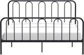 Volwassen metalen bed 160 x 200 cm - Bedbodem inbegrepen - Zwart - ARCHI