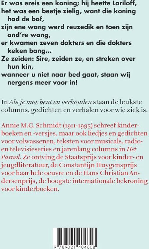 Als je moe bent en verkouden, Annie M.G. Schmidt 9789021404608