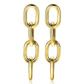 ZINZI zilveren oorsieraden met grove ovale schakels geel verguld 52mm ZIO2153G