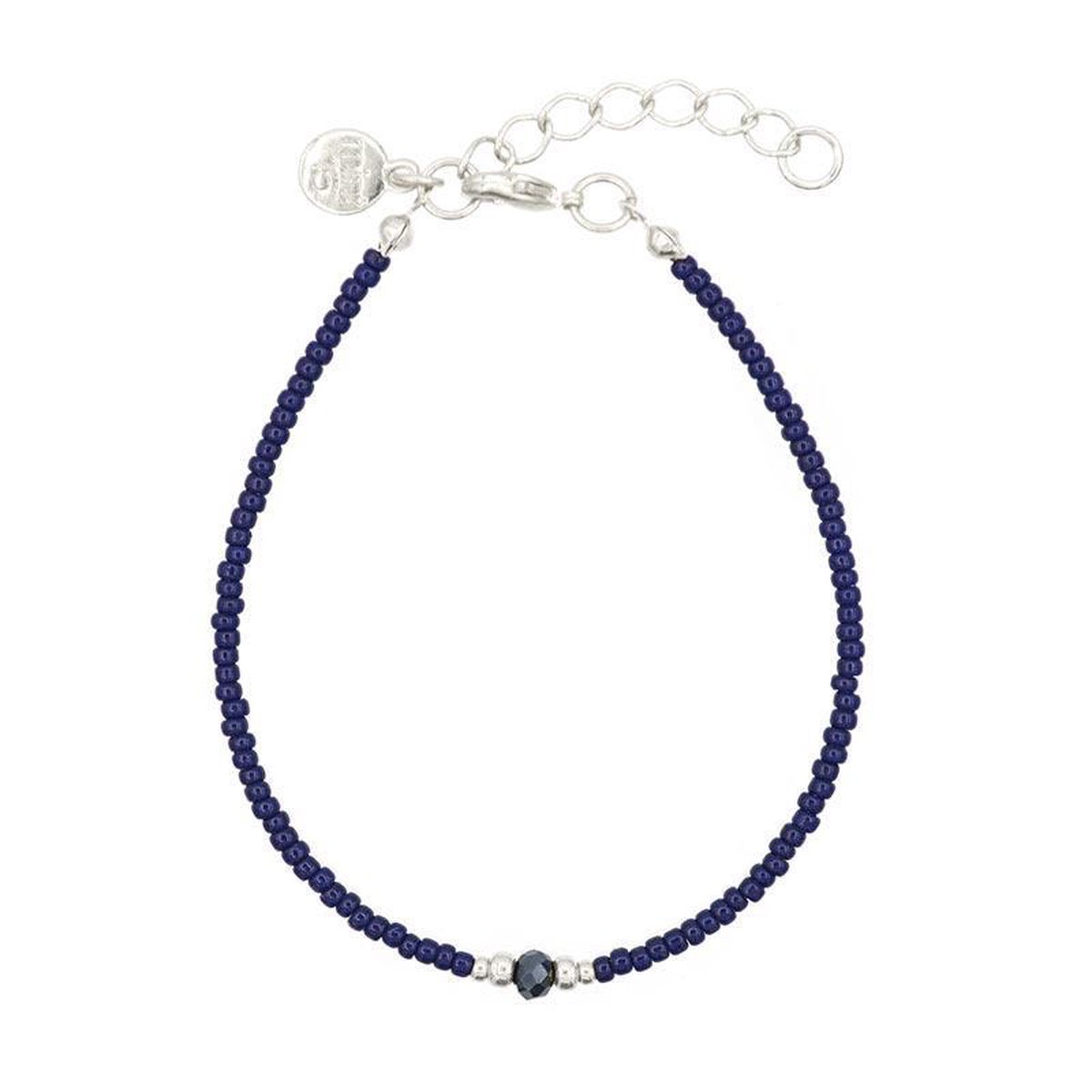 Mint15 Armband 'Diamond Bracelet - Navy Blue' - Zilver