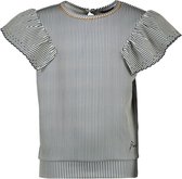 NONO Meisjes sweaters NONO Kiwi top fancy sleeve AOP stripe on Navy Blazer 134/140