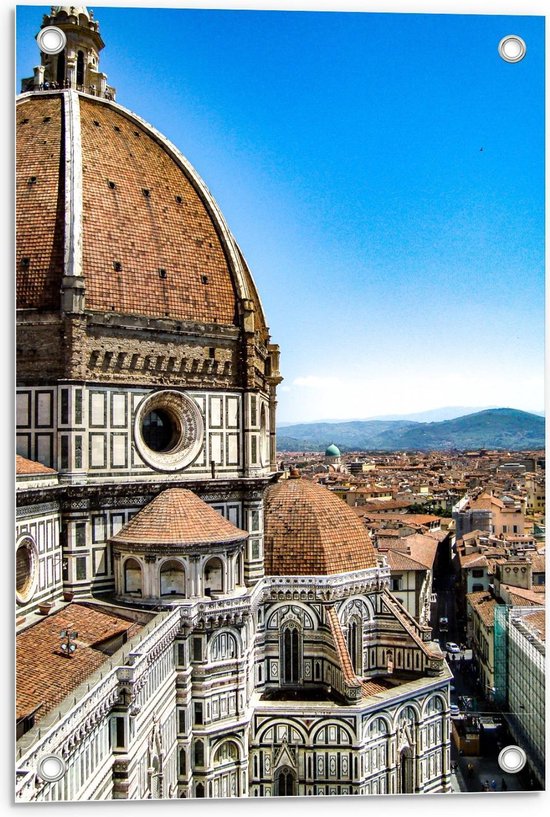 Tuinposter – Kathedraal van Florence - Italië  - 40x60cm Foto op Tuinposter  (wanddecoratie voor buiten en binnen)