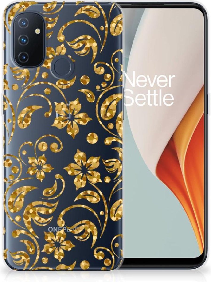 OnePlus Nord N100 TPU Case Gouden Bloemen