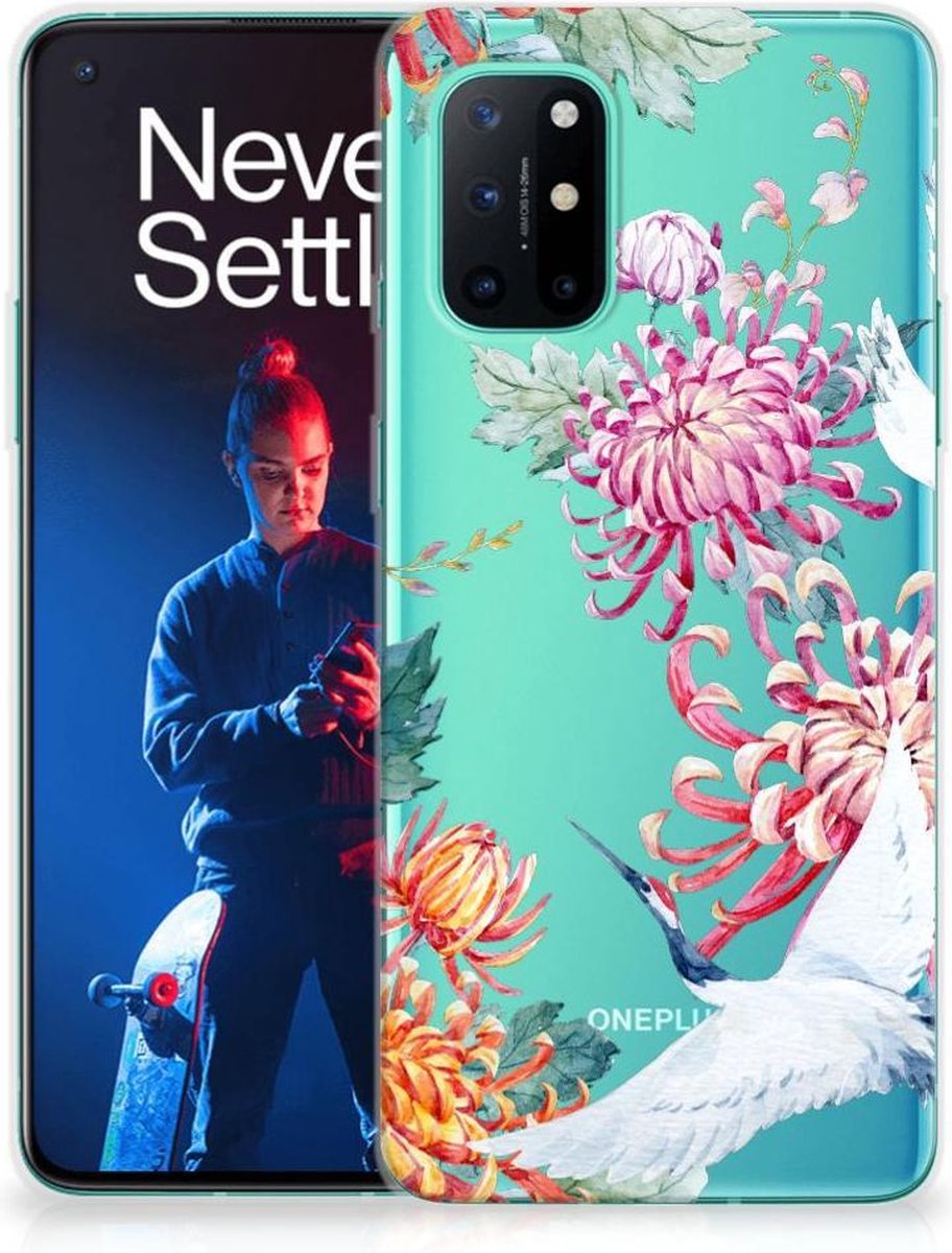 OnePlus 8T TPU Hoesje Bird Flowers