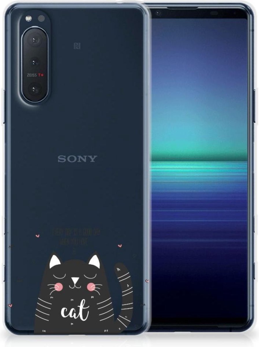 Sony Xperia 5II Telefoonhoesje met Naam Cat Good Day