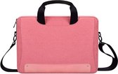 DJ08 Oxford stoffen waterdichte slijtvaste laptoptas voor 15,4-inch laptops, met verborgen handvat en bagage-trekstang en verstelbare schouderriem (roze)