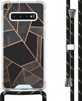 iMoshion Design hoesje met koord voor de Samsung Galaxy S10 - Grafisch Koper - Zwart / Goud