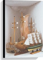 Canvas  - Beeldjes van de Scheepvaart - 40x60cm Foto op Canvas Schilderij (Wanddecoratie op Canvas)