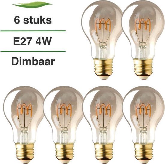 Mand Afhaalmaaltijd Geen E27 LED lamp - 6-pack - 3W - Dimbaar - 2100K extra warm | bol.com