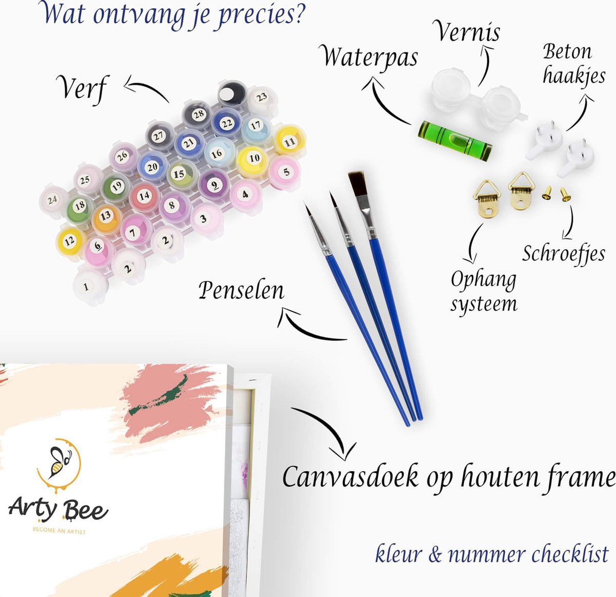 Schilderen Op Nummer Volwassenen DIY Paint By Number Compleet Hobby Pakket op Frame met Vernis - ®Arty Bee - Zeezicht Zijde 40x50cm — afbeelding 7