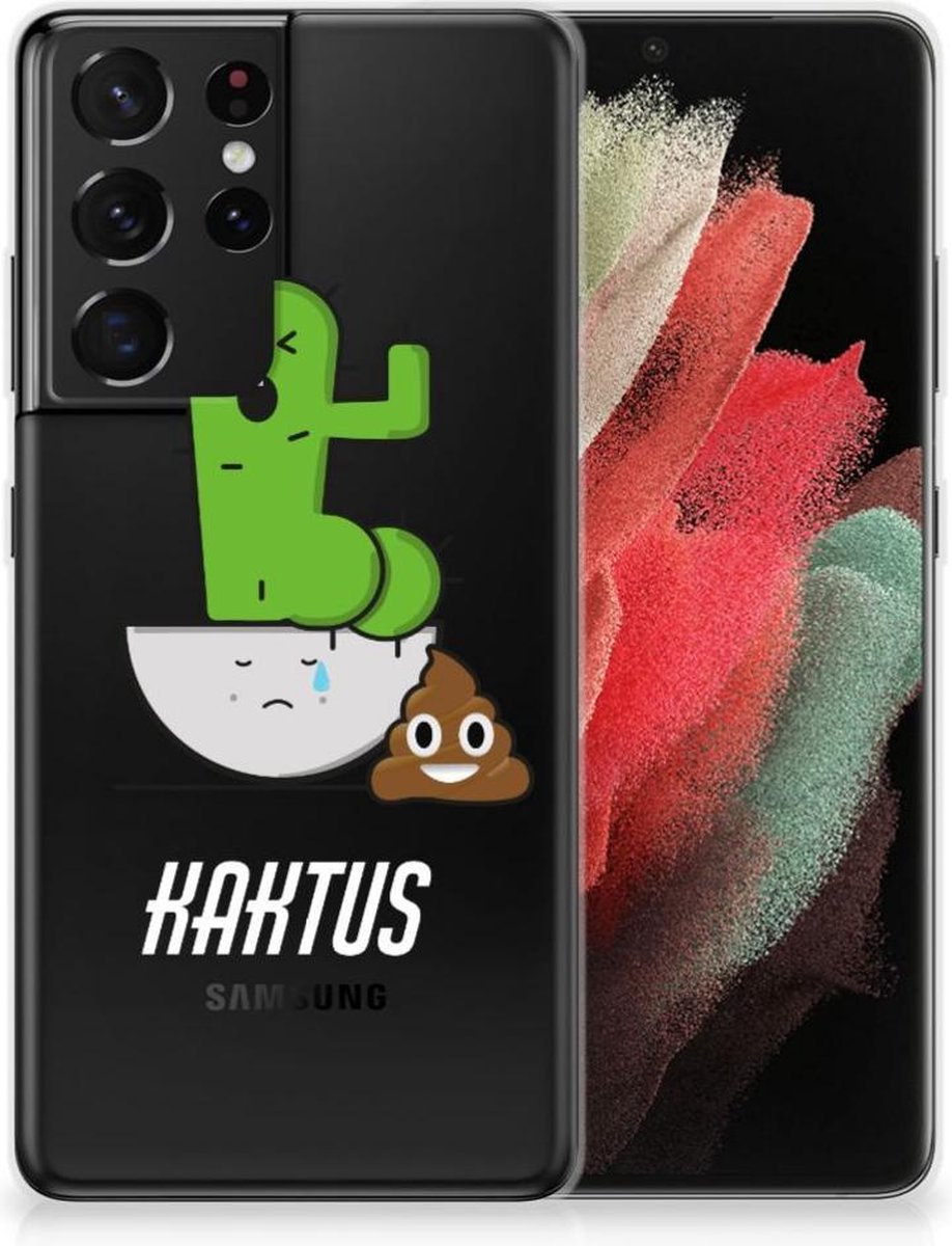 Back Cover voor Samsung Galaxy S21 Ultra Telefoonhoesje met Naam Cactus Poo