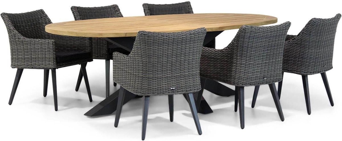Garden Collections Milton/Brookline 240 cm ovaal dining tuinset 7-delig