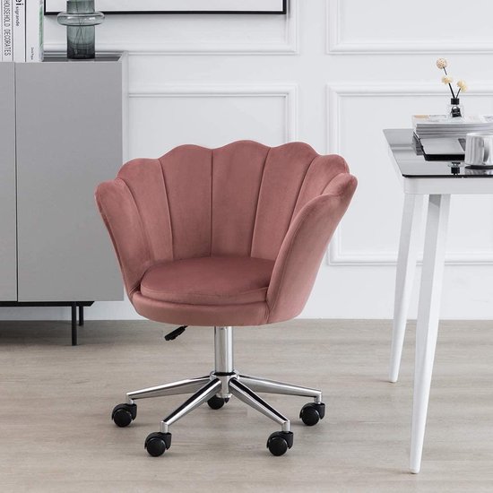 Talloos Complex overdrijving Monkey's Luxe Pink Velvet Shell Chair - Schelpstoel - Bureaustoel - Velvet  - Fluweel -... | bol.com