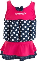 Konfidence Drijfpak Stip Junior Lycra Roze/navy Mt 1-2 Jaar