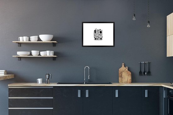 Citation Je caféine et espère le meilleur sur un fond blanc 30x20 cm - petit