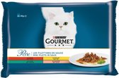 Gourmet Perle - Kip/Konijn/Rund/Zalm - Kattenvoer - 4 x 85 g