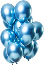 Luxe Chrome Ballonnen Donker Blauw 20 Stuks - Helium Dark Blue Chrome Metallic Ballon Party Feest