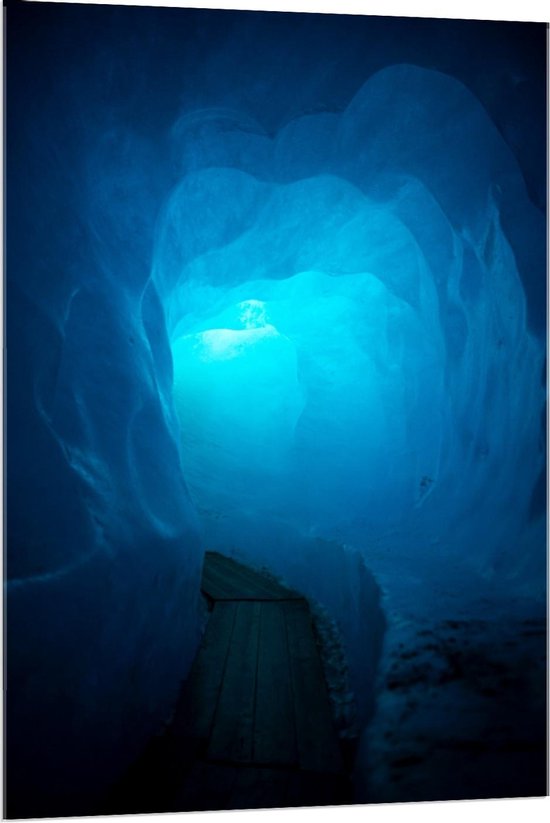 Acrylglas - Blauwe Tunnel - 80x120cm Foto op Acrylglas (Wanddecoratie op Acrylglas)