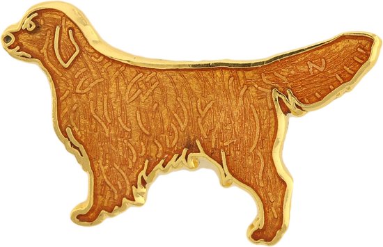 Behave® Pin broche hond bruin emaille 2,5 cm