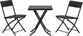 Outsunny 3-delig poly-rotan Bistro zitgroep tafel-stoel set tuinset tuinmeubels 841-093