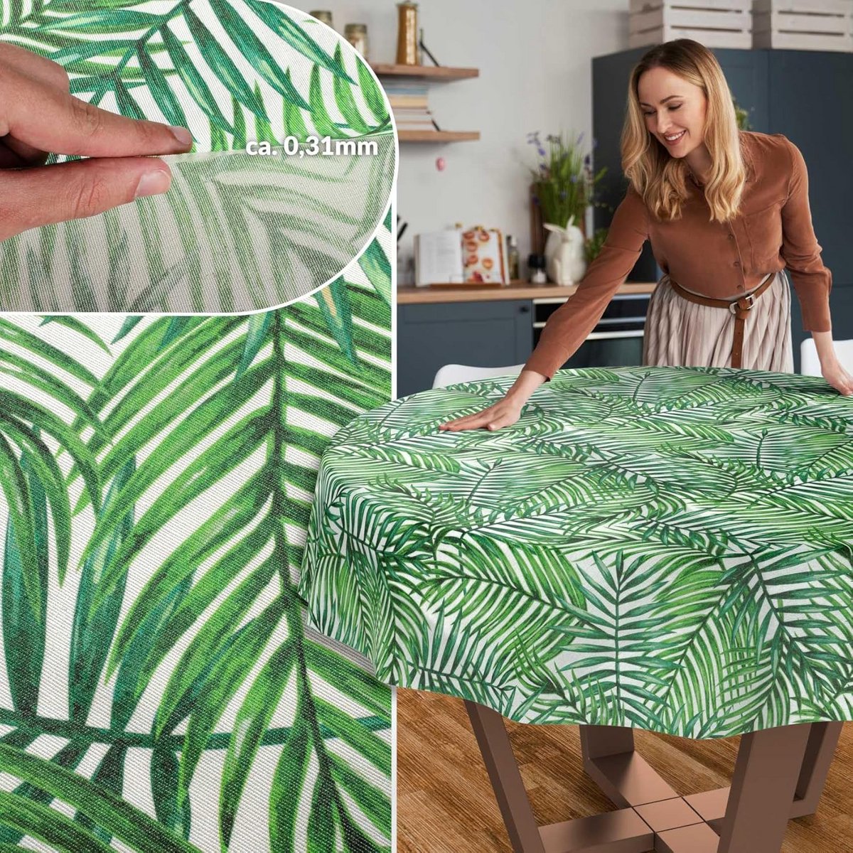 Rond Textiel Tafellaken Katoen Polyester Waterafstotend en Kreukvrij