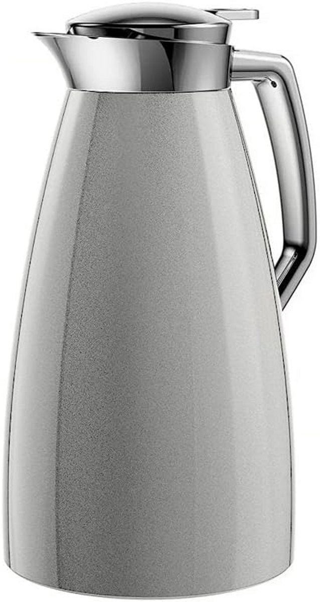 Thermoskan 1 Liter Zilver - 12 Uur Warm en 24 Uur Koud