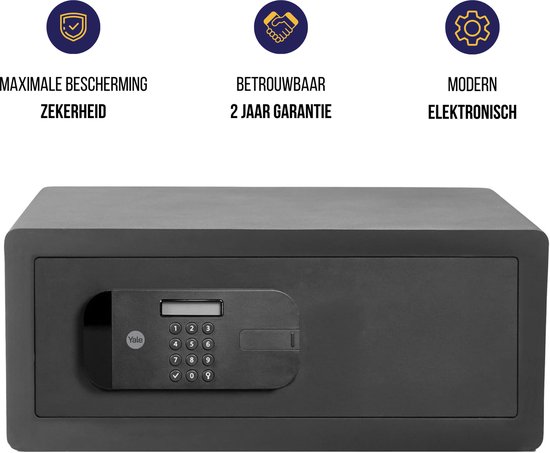 Yale elektronische laptopkluis – zwart – high protection
