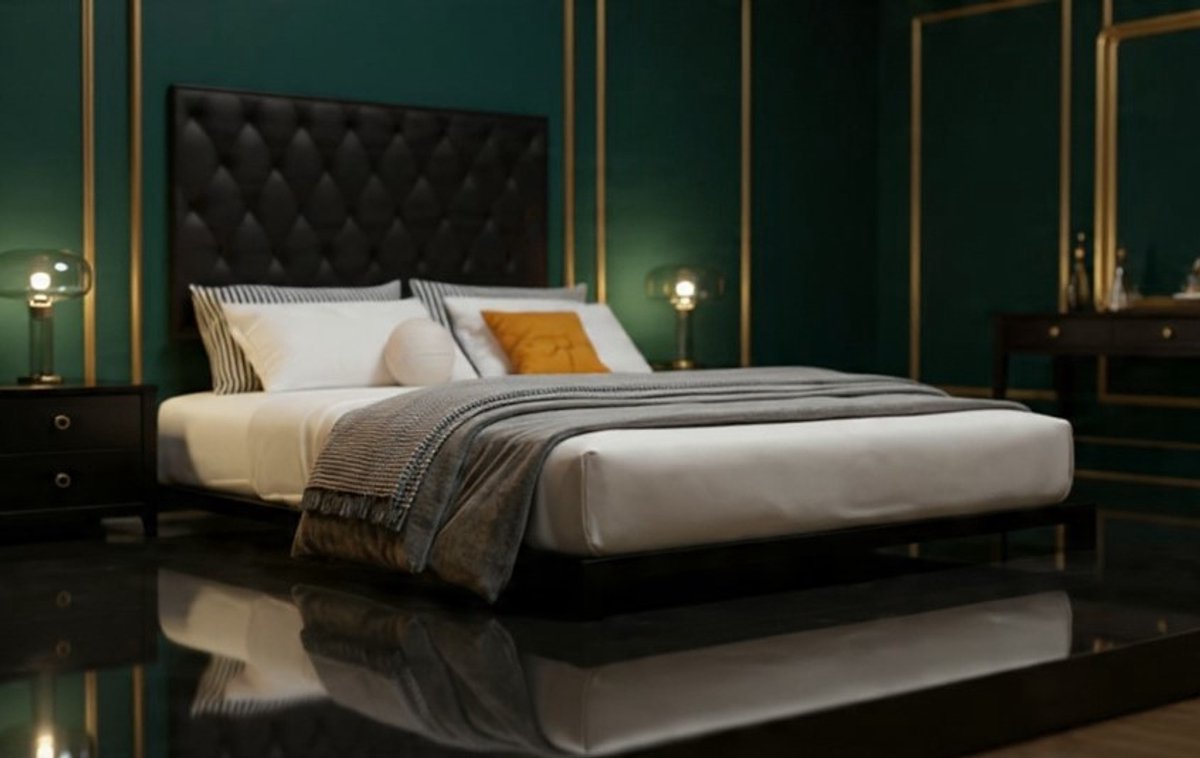 Luxe Minimalist Steel Dream Bedframe 140x200 cm – Premium Metalen Platformbed | Ultra Stil, Extra Stevig, Piepvrij Design | Laag Modern Tweepersoonsbed Zwart - House & Garden