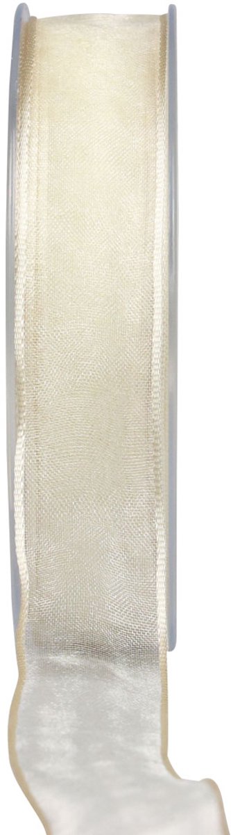 Chiffonlint organzalint decoratief lint organza crème 15mm 20m