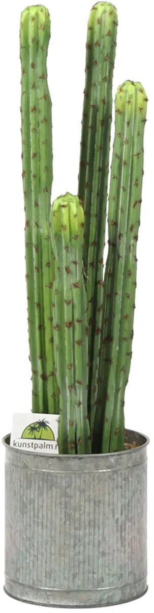 Kunstpalm Kunstcactus Arizona | 62cm – Zuilcactus – Nep Cactus – Woestijn Kunstplant – Met Pot – Realistische Decoratie Lichtgroen