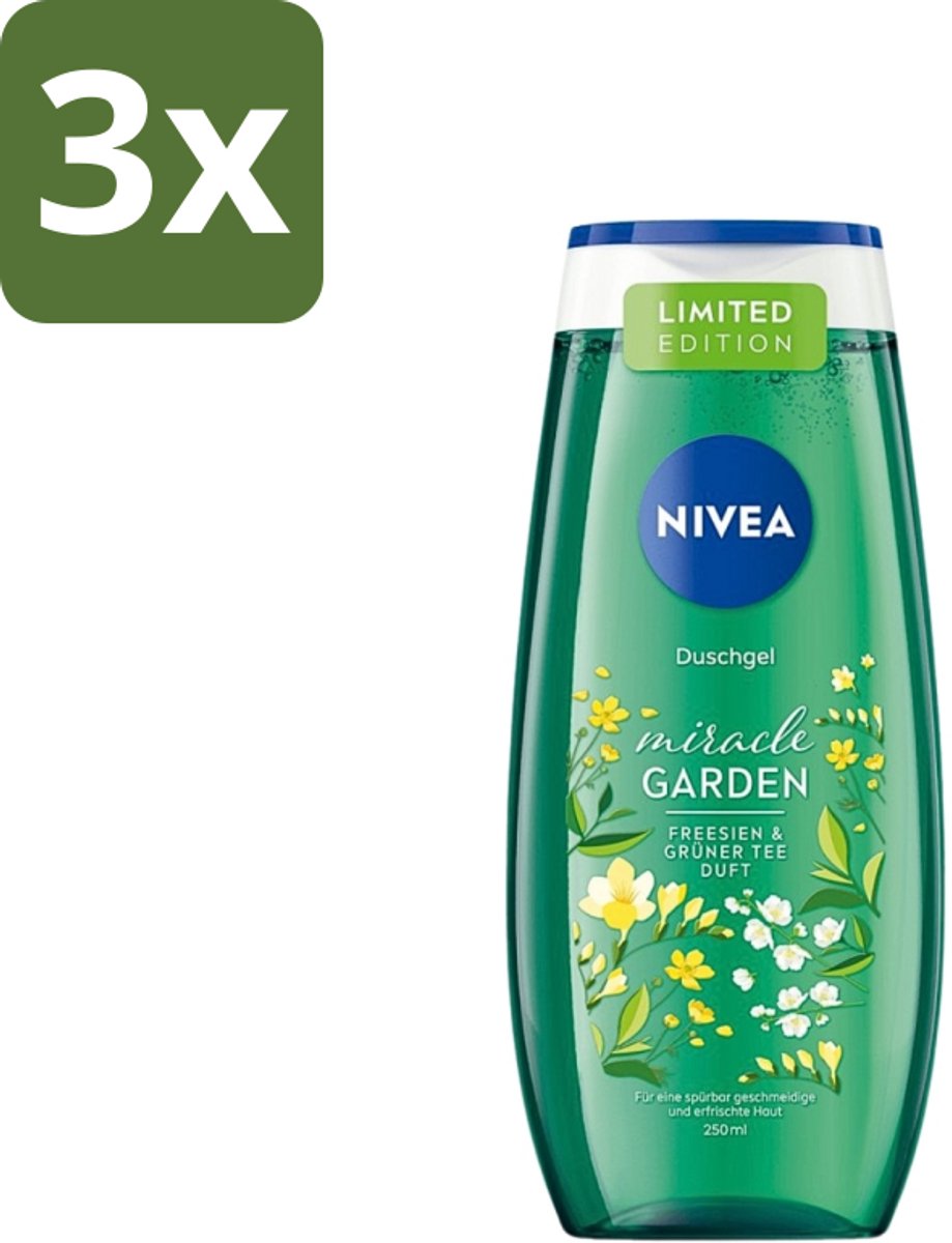 Nivea - Douchegel - Freesia & Groene Thee - 250 ml - Bulkverpakking - 3 stuks