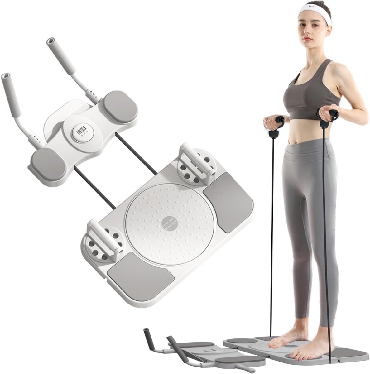 Florixa® Pilates Board - Pilates Bord - Pilates Board Reformer - Wit/Grijs - 3cm x 52cm x 90cm