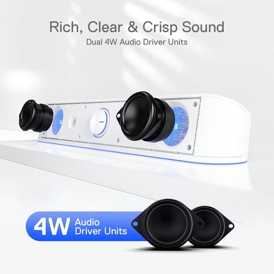 Soundbar PC - Speaker Computer - Plug & Play - 10W - Geluid van Merkloos — afbeelding 4