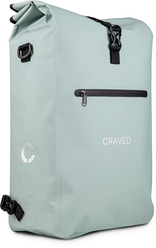 Craved Enkele Fietstas 3 in 1 - 28L - Geschikt voor E-Bikes - Caribisch Blauw - Waterdicht - Met schouderband - Laptop vak van Craved — afbeelding 2