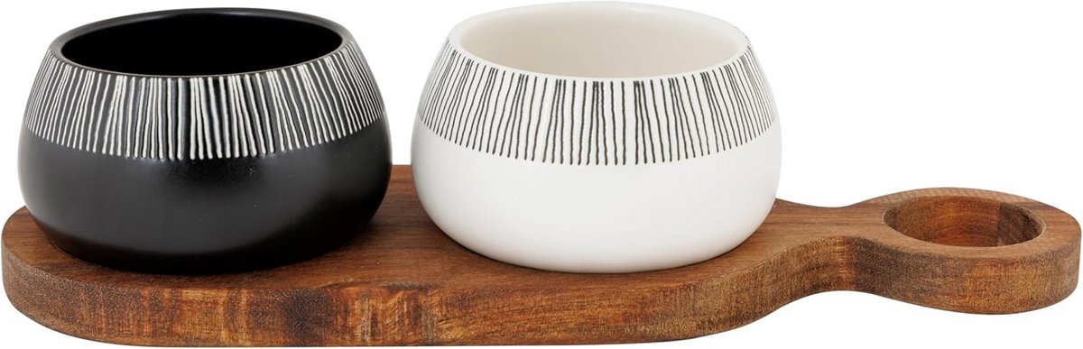 Apero Servies Set met Dienblad en 2 Kommen van Steengoed