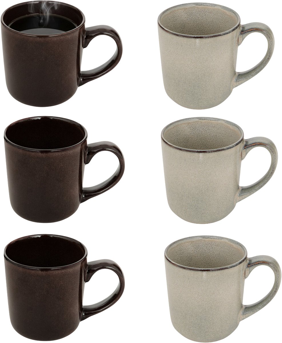 Secret de gourmet Koffiemok - 6x - keramiek - 420 ml - beker