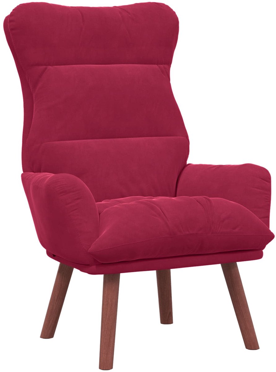 vidaXL Fauteuil - Wijnrood - 69 - x - 74 - x - 93 - cm - Fluweel