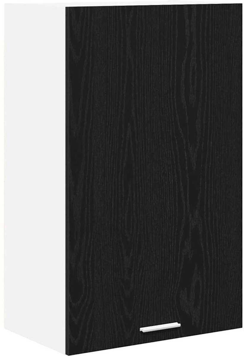 vidaXL Hangkast - Zwart - Eiken - en - Wit - 50 - x - 31 - x - 80 - cm - Bewerkt - hout Zwarte Eik en Wit