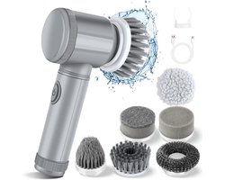 Electric Spin Scrubber - Shower Scrubber,Bathroom Scrubber Electric,for Cleaning Tub, Floor, Tile, Window, Sink, Kitchen Cleaning with 6 Electric Cleaning Brush Head