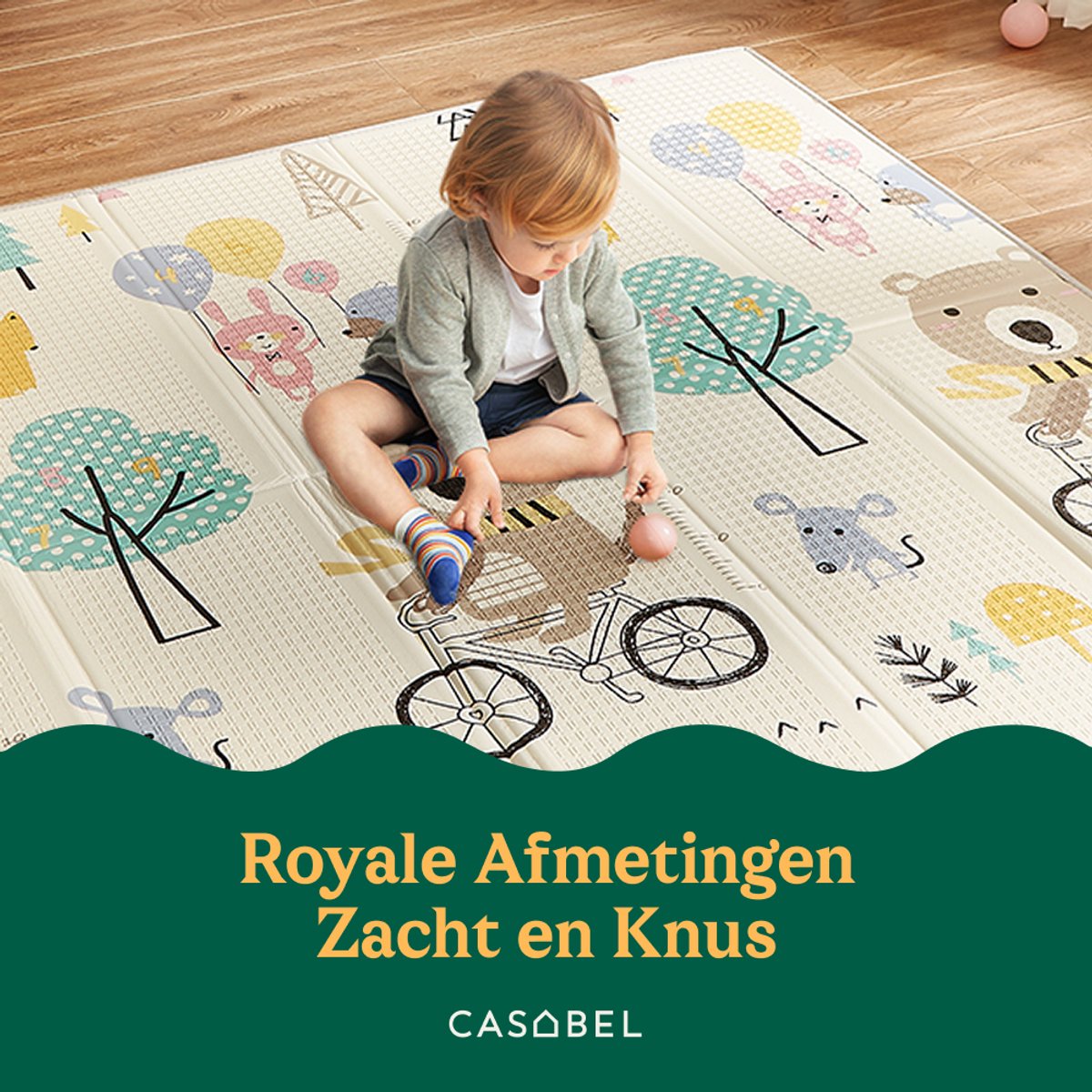 CASABEL Baby Speelmat, 180x150cm, Opvouwbare en Waterdichte Babymat met Leeuwendesign thumbnail 4
