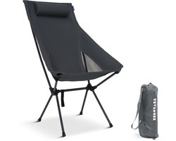 TRVLMORE Campingstoel - Opvouwbaar - 120KG Draagvermogen - Incl. Draagtas - Klapstoel - Visstoel - Kampeerstoel - Vouwstoel - Grijs