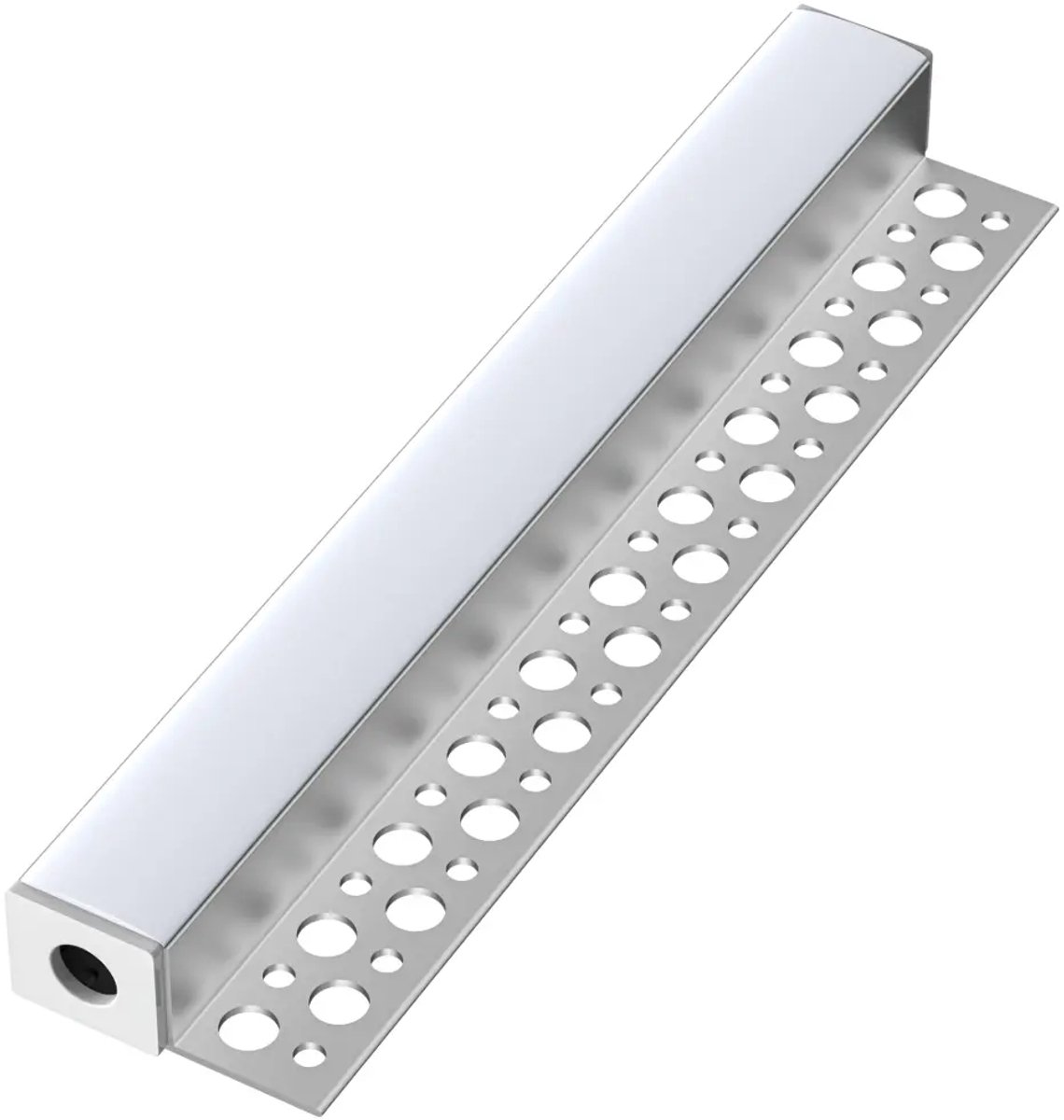 Aluminium Inbouw Zij Profiel - Inclusief Dekking Voor Profiel-Ideaal Voor Gips en Tegels- Plafonds en Wanden Hoogwaardige- Kwaliteit Aluminium -200CM (2M)