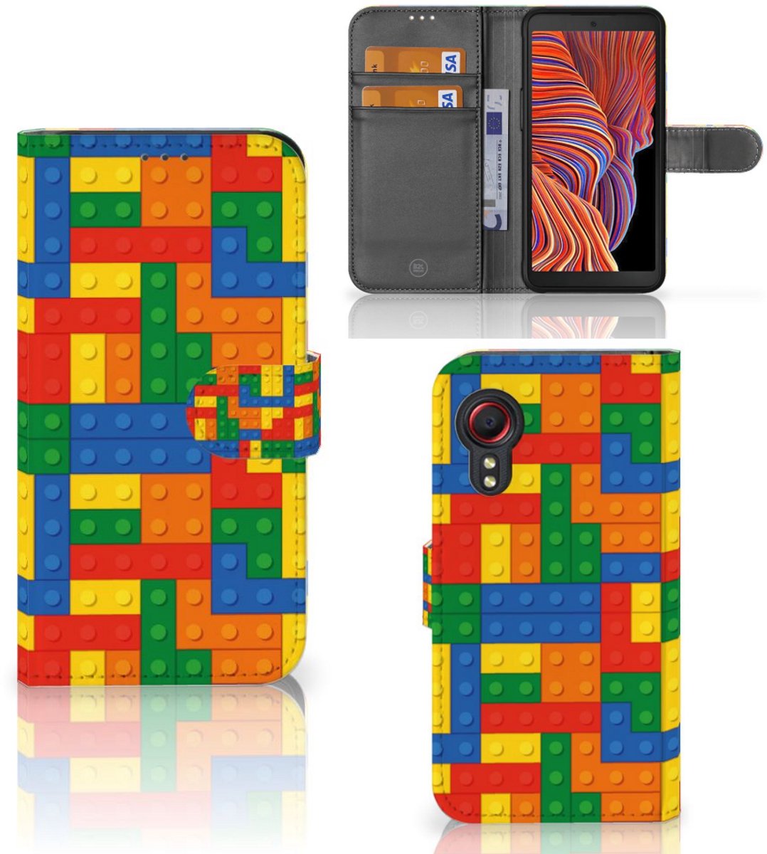 Book Case voor Samsung Galaxy Xcover 5 Telefoon Hoesje Blokken