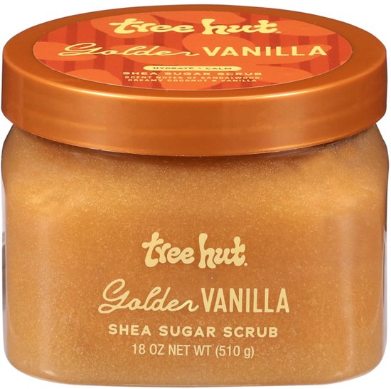Tree Hut Golden Vanilla Shea Sugar Scrub 510g – Exfoliërende & Hydraterende Body Scrub met Shea Butter & Natuurlijke Oliën – Verzacht en Polijst de Huid